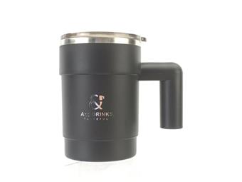 Bamboo office cup (with handle, stainless steel) (450ML) Material: PP,AS,304#STAINLESS STEEL,SILICONE   ITEM NO.： W007540