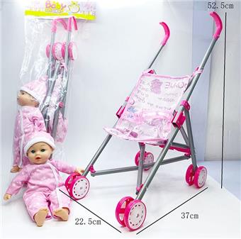 Silver iron cart with 30cm cotton doll   ITEM NO.： W011916