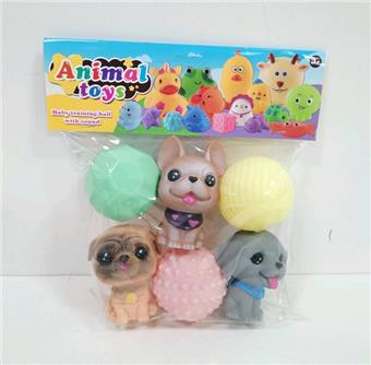 3 big dogs+3 balls   ITEM NO.： W017080
