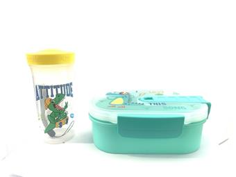 Handle lunch box home water cup set (with spoon) (lunch box 800ML+water cup 400ML) Material: PP,SILICONEHS CODE:   ITEM NO.： W007591