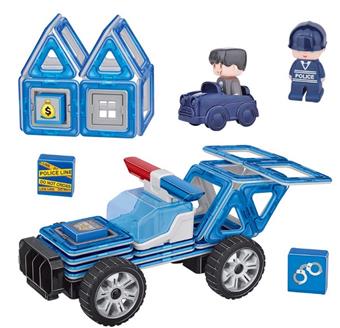 Police Assembly Set with Versatile Magnetic Block Blocks (34PCS) (GCC) (GCC)   ITEM NO.： W016673