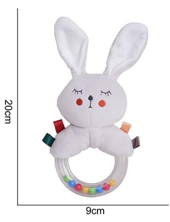 Plush toy rubber ring hand cranked rabbit   ITEM NO.： W011761