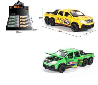 1:32 die cast zinc alloy Mercedes Benz 6 × 6 pickup truck model 8 pieces/display box   ITEM NO.： W009390