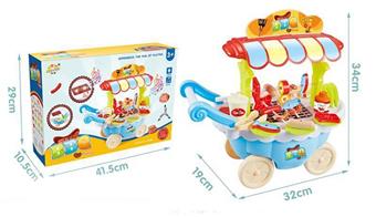 Small barbecue cart with lighting and music (pink/blue) 3 AA batteries   ITEM NO.： W005963