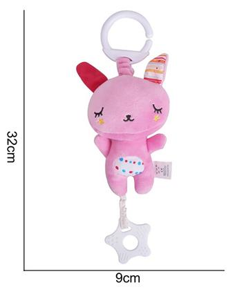 Plush toy teething pendant [Music] Pink rabbit   ITEM NO.： W011646