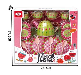 Playing house with tinplate tea set   ITEM NO.： W018155