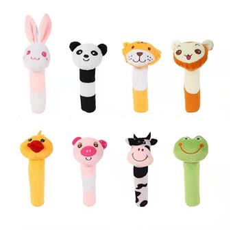 (Customizable) Baby Handheld Toy Super Soft BB Stick Baby Toy Clocking Sounds When Pinched Newborns Grasp Hands and Animals BB Stick   ITEM NO.： W011167