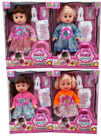 14 inch blow molded female doll with accessories, water absorption, urine and urine matching IC   ITEM NO.： W017181