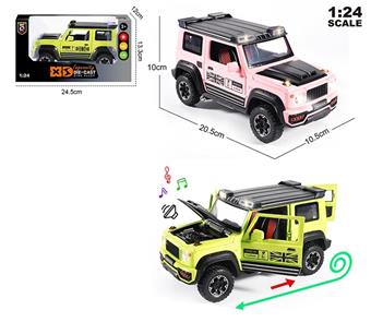 English 1:24 Die cast zinc alloy double spray light sound effect Suzuki Jimmi car model   ITEM NO.： W009026