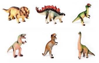 Medium sized environmentally friendly rubber filled dinosaur (without IC) -6 mixed models   ITEM NO.： W018094