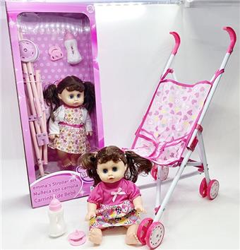 Pink and white iron cart with IC doll   ITEM NO.： W011898