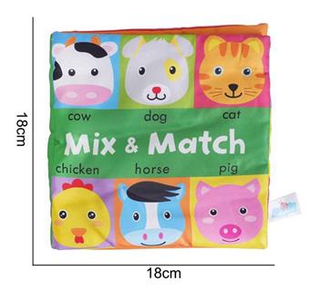 Plush toy facial matching cloth book farm animal   ITEM NO.： W011819