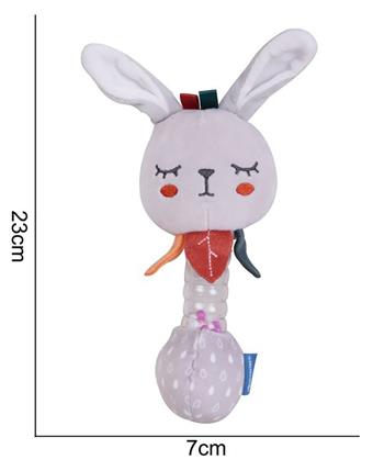 Plush toy sand hammer rabbit   ITEM NO.： W011772