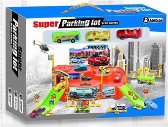 Parking lot equipped with 1 bus and 2 simulation cars (taxi)   ITEM NO.： W017145