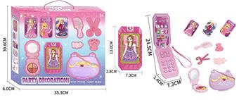 Playing house Barbie jewelry, lighting, music, mobile phone set   ITEM NO.： W013040