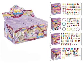 Pop bead display box with 4 mixed designs, 12PCS/box   ITEM NO.： W015277