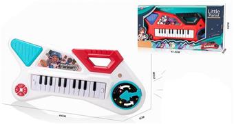 Guitar and electronic keyboard mixed white and red (excluding electricity, 3 AA pieces)   ITEM NO.： W016375