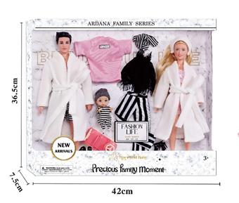 11.5-inch Mom 12 inch Dad 3.5-inch Baby Bathrobe Series with Accessories   ITEM NO.： W005368