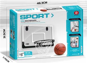 45 long simulation buttonable transparent basketball board (black and white)   ITEM NO.： W008664