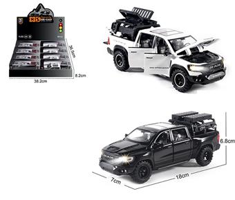 1:32 die cast zinc alloy lighting and sound effects Mammoth modified pickup truck model 8 pieces/display box   ITEM NO.： W009314