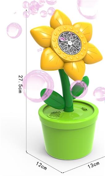 Cross border outdoor electric acoustic bubble blowing machine with large bubble volume and porous blowing, sunflower shaped bubble machine   ITEM NO.： W014612