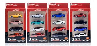 Box 1: 64 alloy sliding car set (4-piece set) Wind and Fire Wheel sports car racing simulation car set   ITEM NO.： W005012