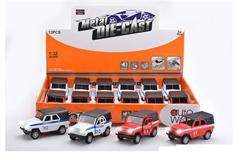 1: 32 Lada Russian off-road alloy police car with power return, door opening lights, music, and 12 electric packs   ITEM NO.： W005925