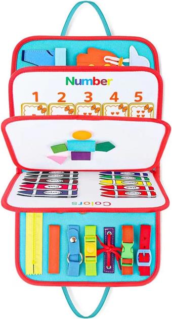 8-sided light blue early education space felt book, quiet book   ITEM NO.： W017630