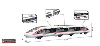 Double section magnet high-speed railway (magnetic power supply, door opening, with sound and light)   ITEM NO.： W005409
