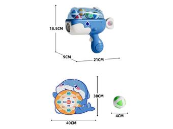 Whale Ball Gun Blue+6 Balls+Target+Hook   ITEM NO.： W008908