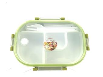 Lunch box (with fork spoon 1000mL) Material: PP,SILICONE   ITEM NO.： W007479
