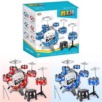 Floor standing 6 drums 3 cymbals with folding chair stand drum   ITEM NO.： W005339