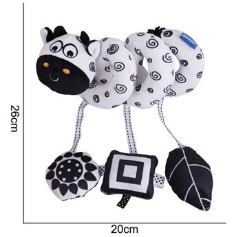 Plush toy black and white bed wrapped around black leaves, cow   ITEM NO.： W011780