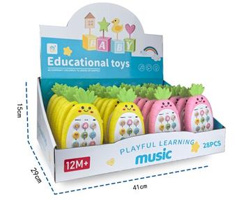 Lighting and music simulation pineapple gum baby phone (2-color mixed)   ITEM NO.： W013090
