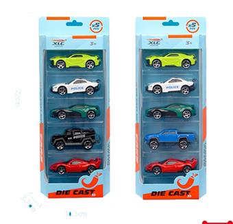 5 sets of sliding alloy car combination (2 mixed models)   ITEM NO.： W012071