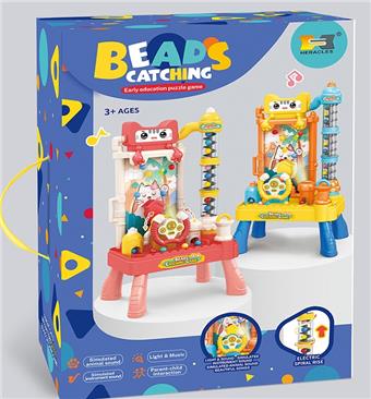 Puzzle early education desktop game bean machine with sound and light - orange (comes with a pack of 20 beads)   ITEM NO.： W007101