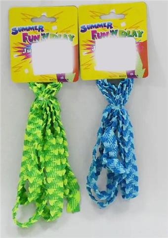 Chinese style jump rope double tone rubber band 1.8 meters   ITEM NO.： W016001
