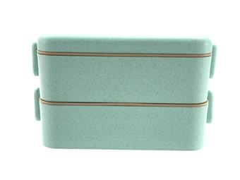 Wheat straw double-layer buckle Japanese sushi box, student bento box   ITEM NO.： W007205