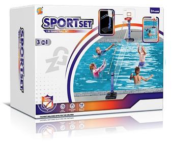 Water volleyball+poolside basketball+hoop (3-in-1)   ITEM NO.： W005319