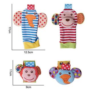 Plush toy wrist strap+socks monkey+elephant   ITEM NO.： W011269