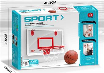 45 long simulation buttonable transparent basketball board (red and white)   ITEM NO.： W008665