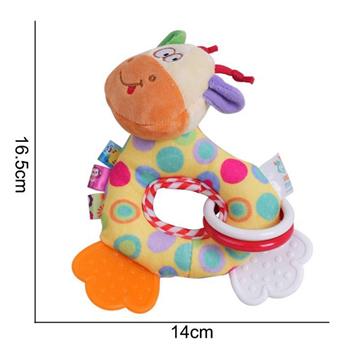Plush toy teething round hand bell yellow deer [Zipper bag]   ITEM NO.： W011302