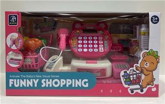 Pink Bear Cash Register+Shopping Cart Accessories   ITEM NO.： W005728
