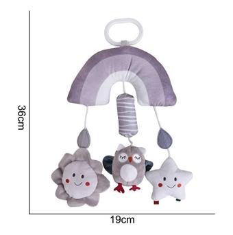 Plush toy Nordic wind chime car hanging rainbow owl [gray]   ITEM NO.： W011755