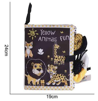 Plush toy tail cloth book black, white, yellow   ITEM NO.： W011821