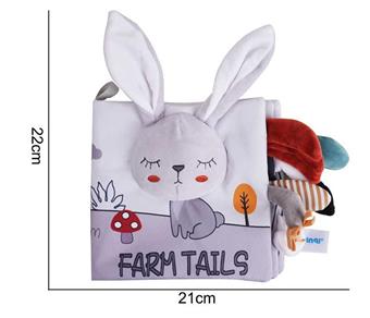 Plush toy tail cloth book gray rabbit   ITEM NO.： W011345