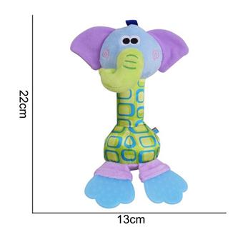 Plush Toy [Toothed Rubber Hand crank] Elephant   ITEM NO.： W011281