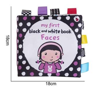 Plush toy black and white label cloth book [English] Purple face   ITEM NO.： W011836