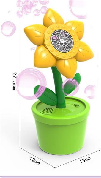 Cross border outdoor electric acoustic bubble blowing machine with large bubble volume and porous lithium battery, sunflower shaped bubble machine   ITEM NO.： W014608