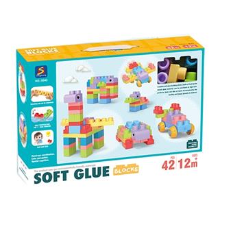 42PCS of soft rubber large particle building blocks   ITEM NO.： W014732